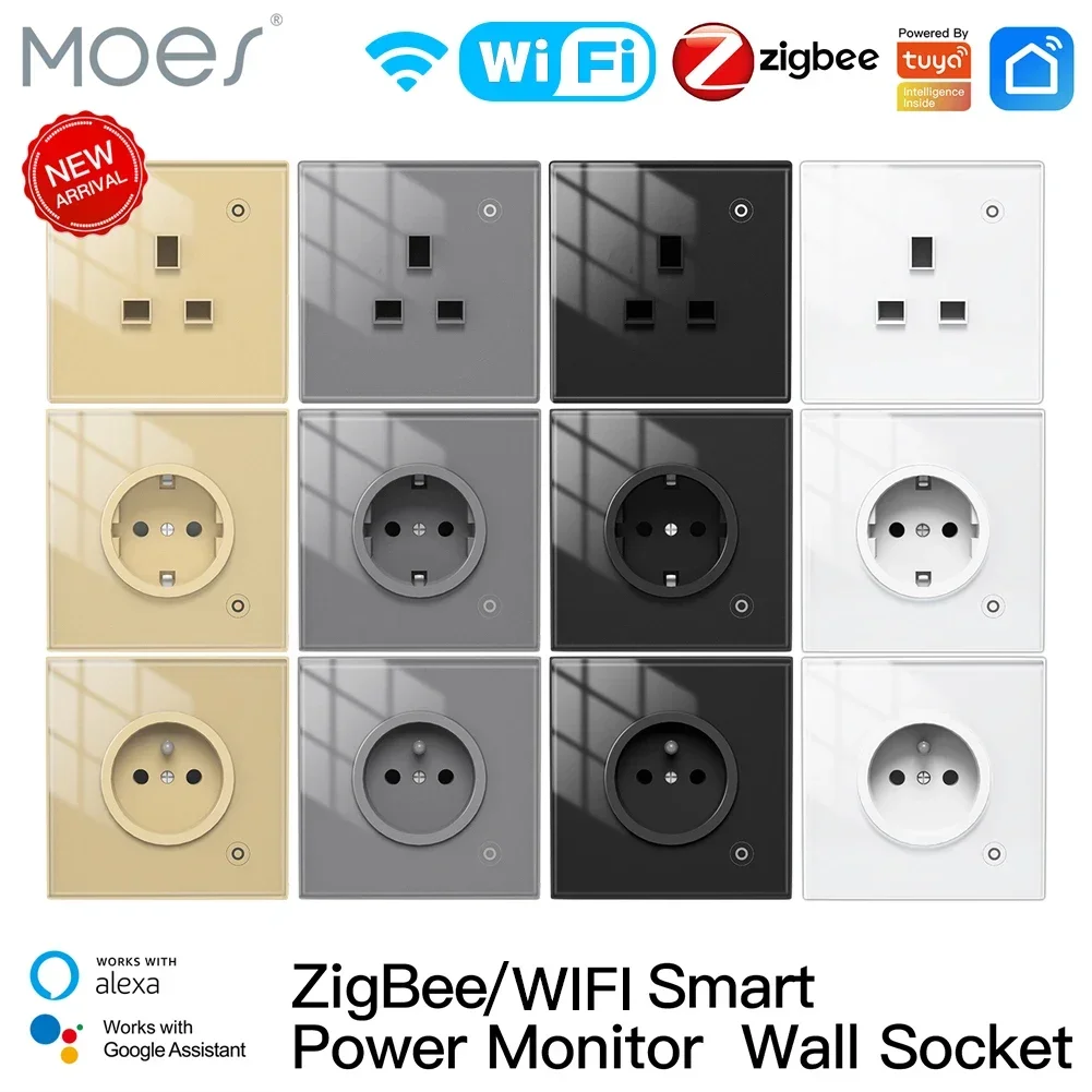 Home Cinema Alexa - Moes Zigequation-Prise murale WiFi intelligente, panneau