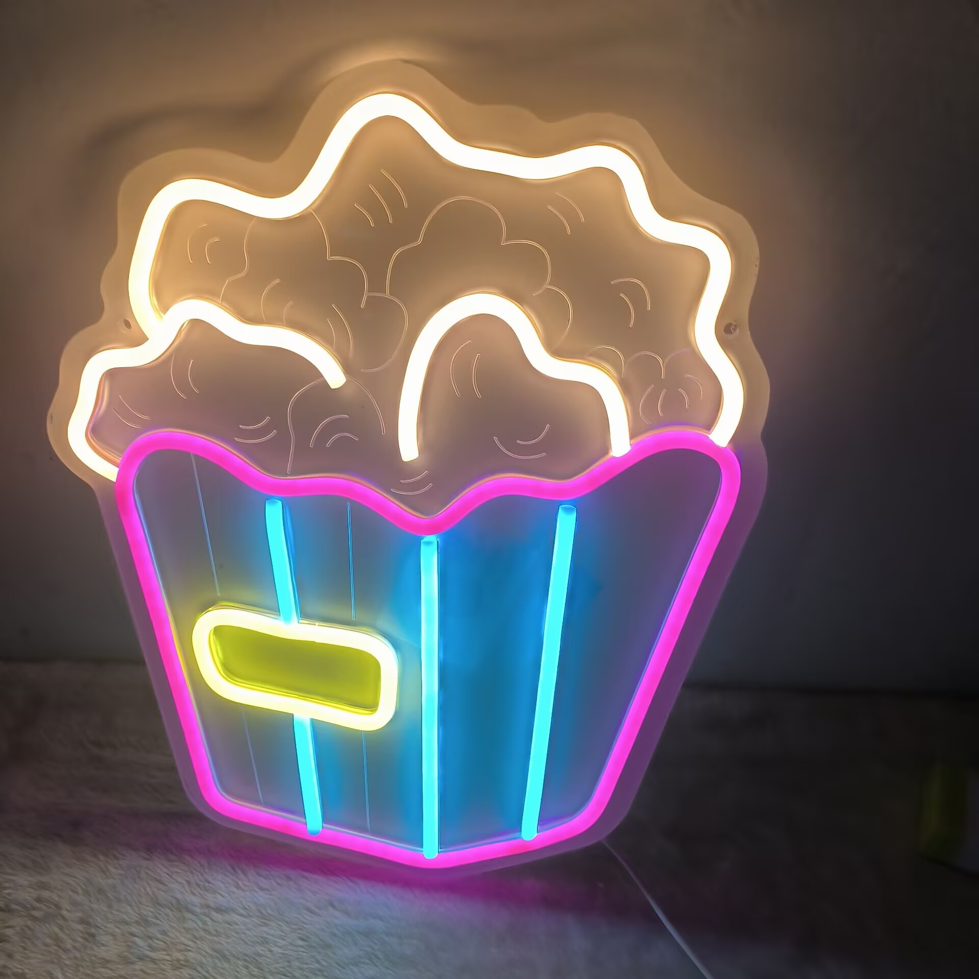 Enseigne néon LED Popcorn, Déc - Home Cinema Kids avis et prix